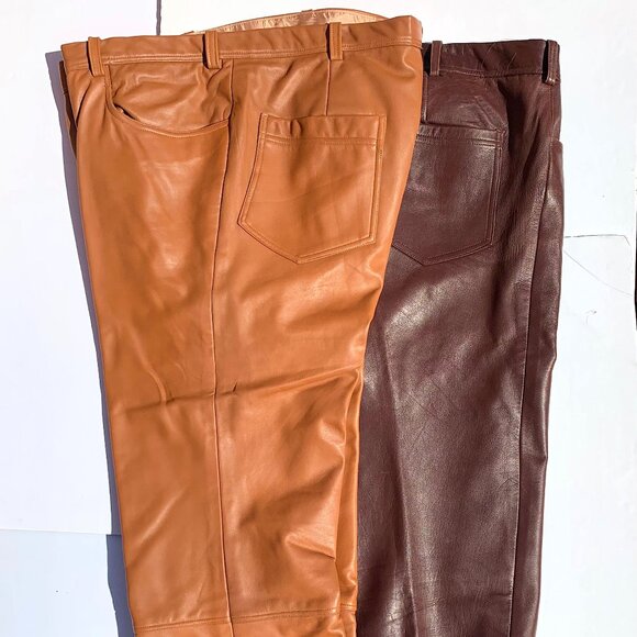 Men’s Custom Dark Brown Leather Vest w/Front Pockets & Buttons, Size 46R - Picture 8 of 8